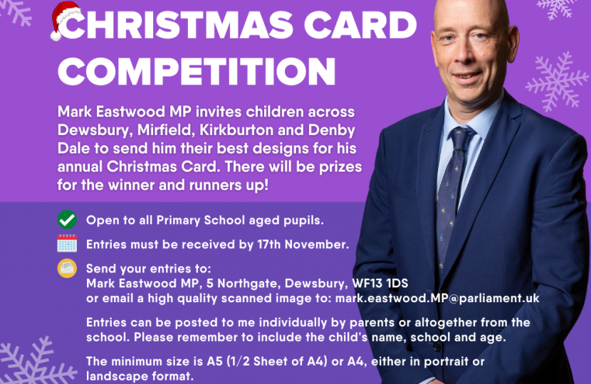 Mark Eastwood MP Christmas Card Competition