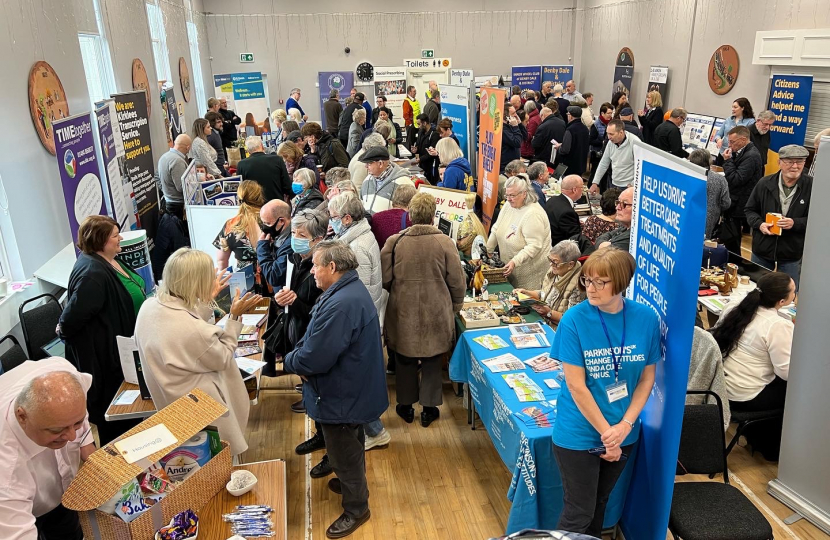 People attending Mark Eastwood MP's older people's fair in 2022