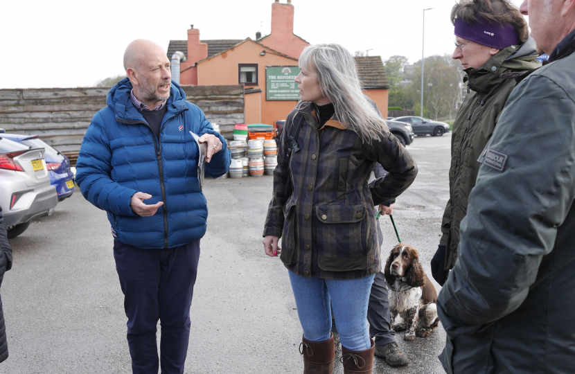 Mark talks to local walkers about the importance of the countryside