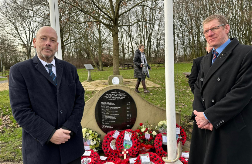 Mark Eastwood MP and Cllr Martyn Day attend the memorial service