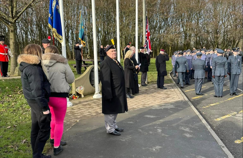 RAF Personnel and veterans parade at the service
