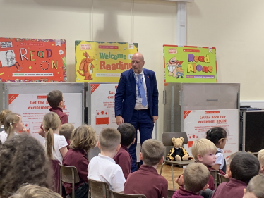 Mark takes part in mock parliament at Denby Dale First School