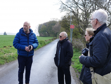 Mark meets local campaigners at the solar farm site