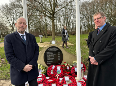 Mark Eastwood MP and Cllr Martyn Day attend the memorial service